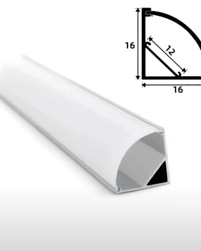 45 degree V-shaped surface mounted Aluminium profile for corners