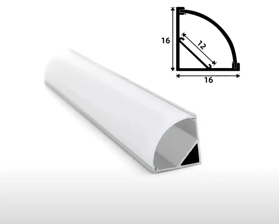 45 degree V-shaped surface mounted Aluminium profile for corners — premium lighting product available from DEEN ELECTRIC Rawalpindi