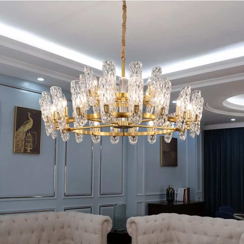 Modern Luxury Water Pattern Glass Chandelier (1200mm) — premium lighting product available from DEEN ELECTRIC Rawalpindi