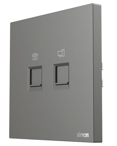 Simon Telephone & Data Outlet Cat6 M7 Air Series-Grey