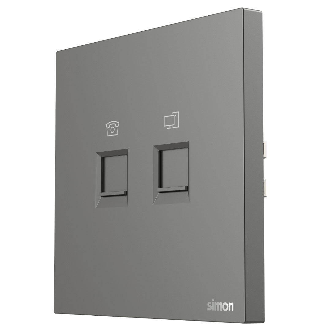 Simon Telephone & Data Outlet Cat6 M7 Air Series-Grey — premium lighting product available from DEEN ELECTRIC Rawalpindi