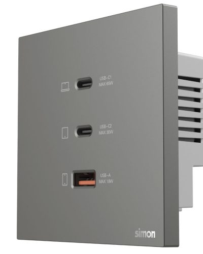 Simon USB A+C Chargers M7 Air Series-Grey