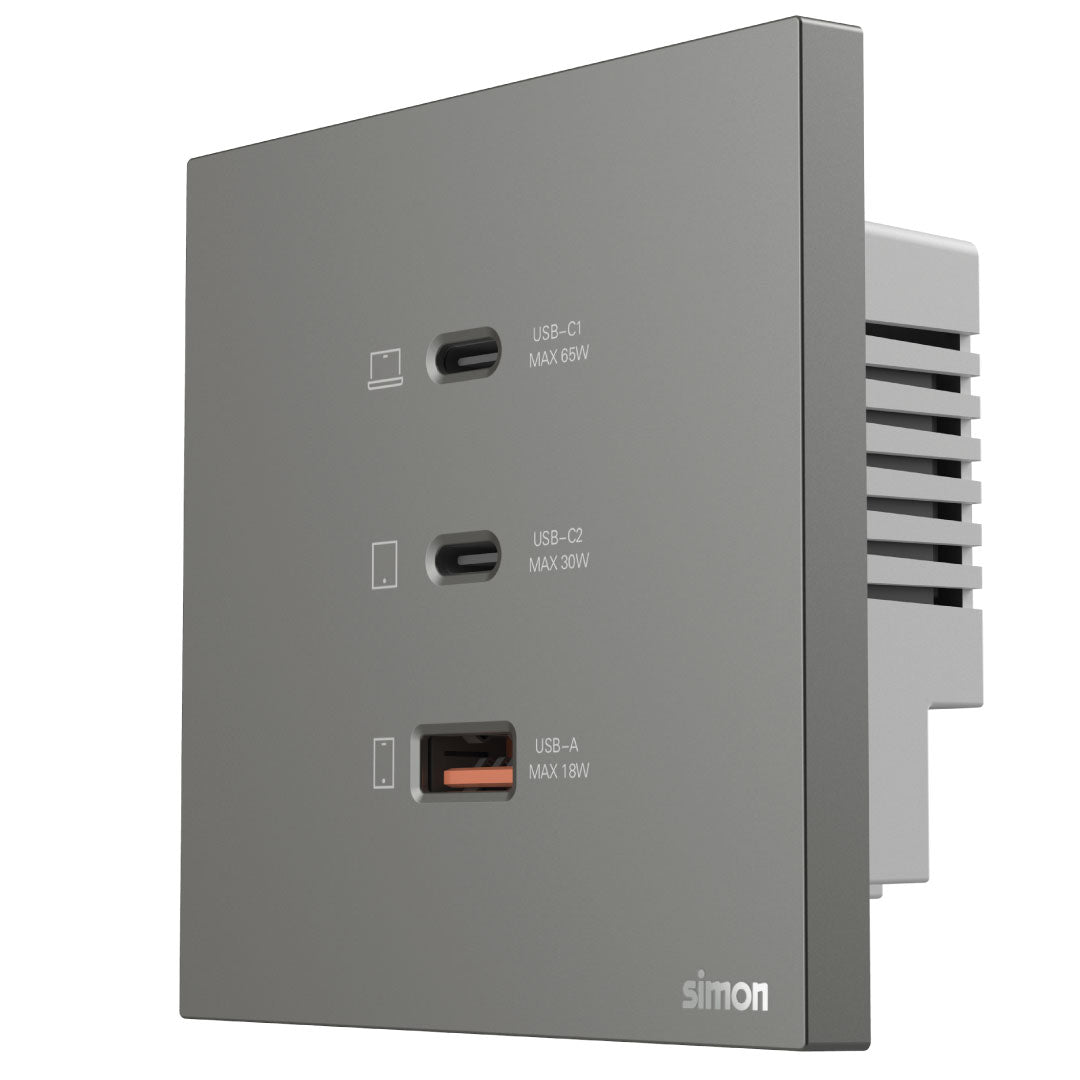 Simon USB A+C Chargers M7 Air Series-Grey — premium lighting product available from DEEN ELECTRIC Rawalpindi