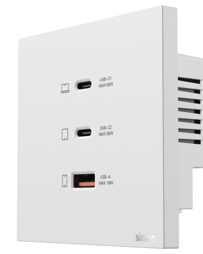 Simon USB A+C Chargers M7 Air Series-White