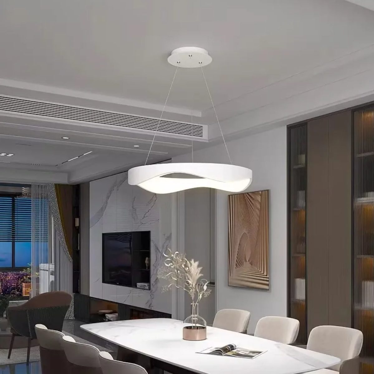 Nordic Minimalist LED Pendant Lamp (D627-Round white) — premium lighting product available from DEEN ELECTRIC Rawalpindi