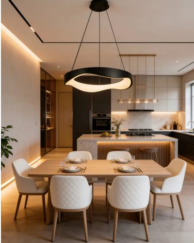 Nordic Minimalist LED Pendant Lamp (D627-Round Black)