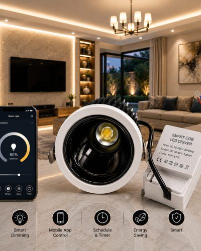 Smart Dimmable COB Downlight 12W