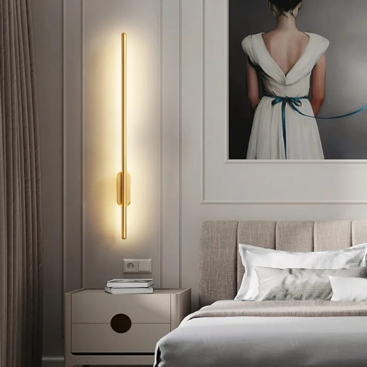 Modern Long Gold Stick LED Wall Light (90cm) — premium lighting product available from DEEN ELECTRIC Rawalpindi