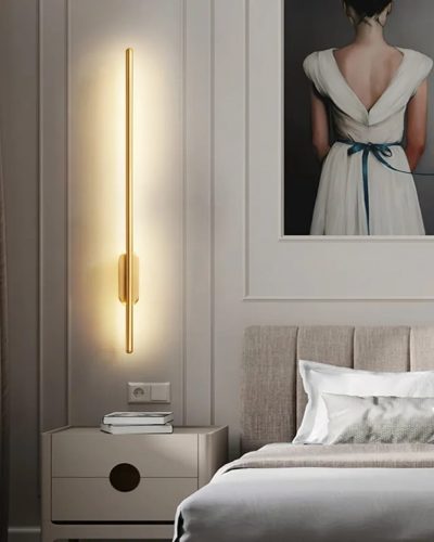 Modern Long Gold Stick LED Wall Light (90cm)