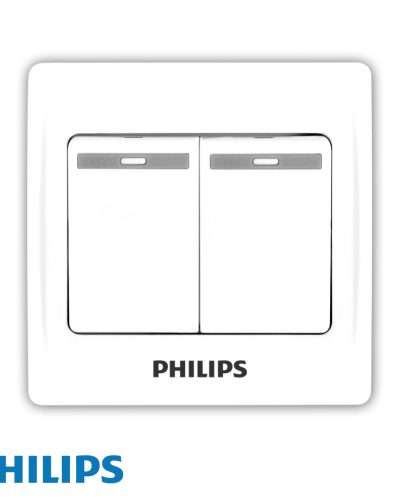 PHILIPS 2 Gang Light Switch – Eco Series 37549