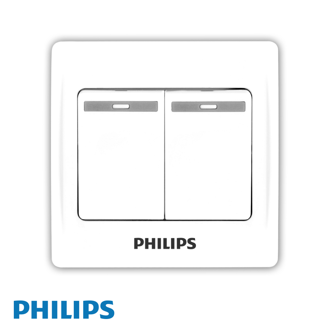 PHILIPS 2 Gang Light Switch – Eco Series 37549 — premium lighting product available from DEEN ELECTRIC Rawalpindi
