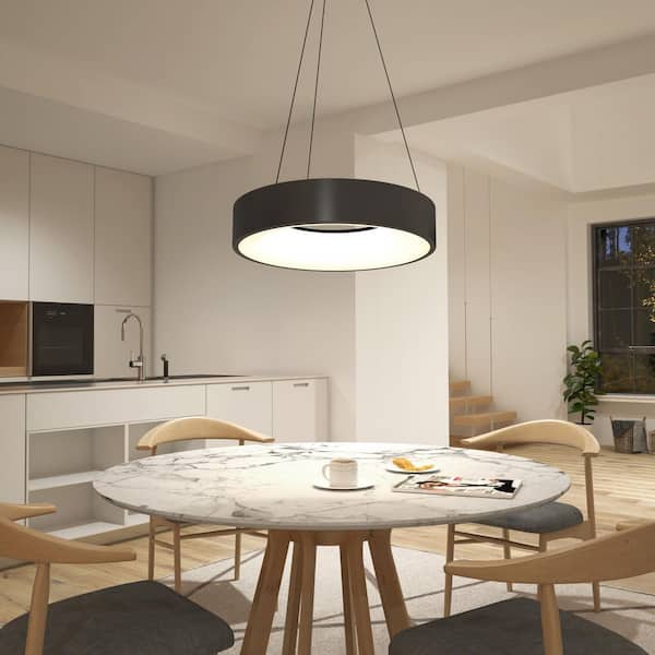 Modern Round Aluminum Chandelier (9085-Round Black) — premium lighting product available from DEEN ELECTRIC Rawalpindi