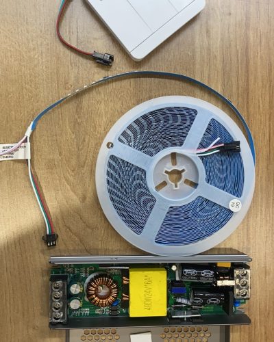 (All-in-one water flow effect kit) 10M/Roll Chasing Effect WS2811 Pixels 24V SMD 5050 LED Strip Light Single Colour Addressable with Bluetooth Controller with control panel and Power Supply