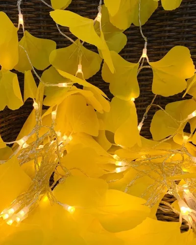 Artificial ginkgo leaves led decorative string light