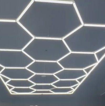 Led hexagonal car garage light | detailing studio light | car wash light | hexagrid led light