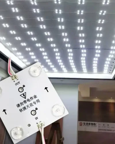 Led module backlit light for stretch fabric ceiling