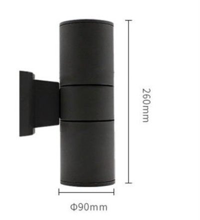 Led round up and down cylindrical wall light