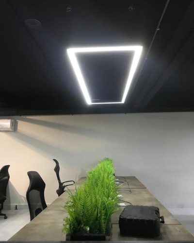 Led suspended rectangular linear lighting