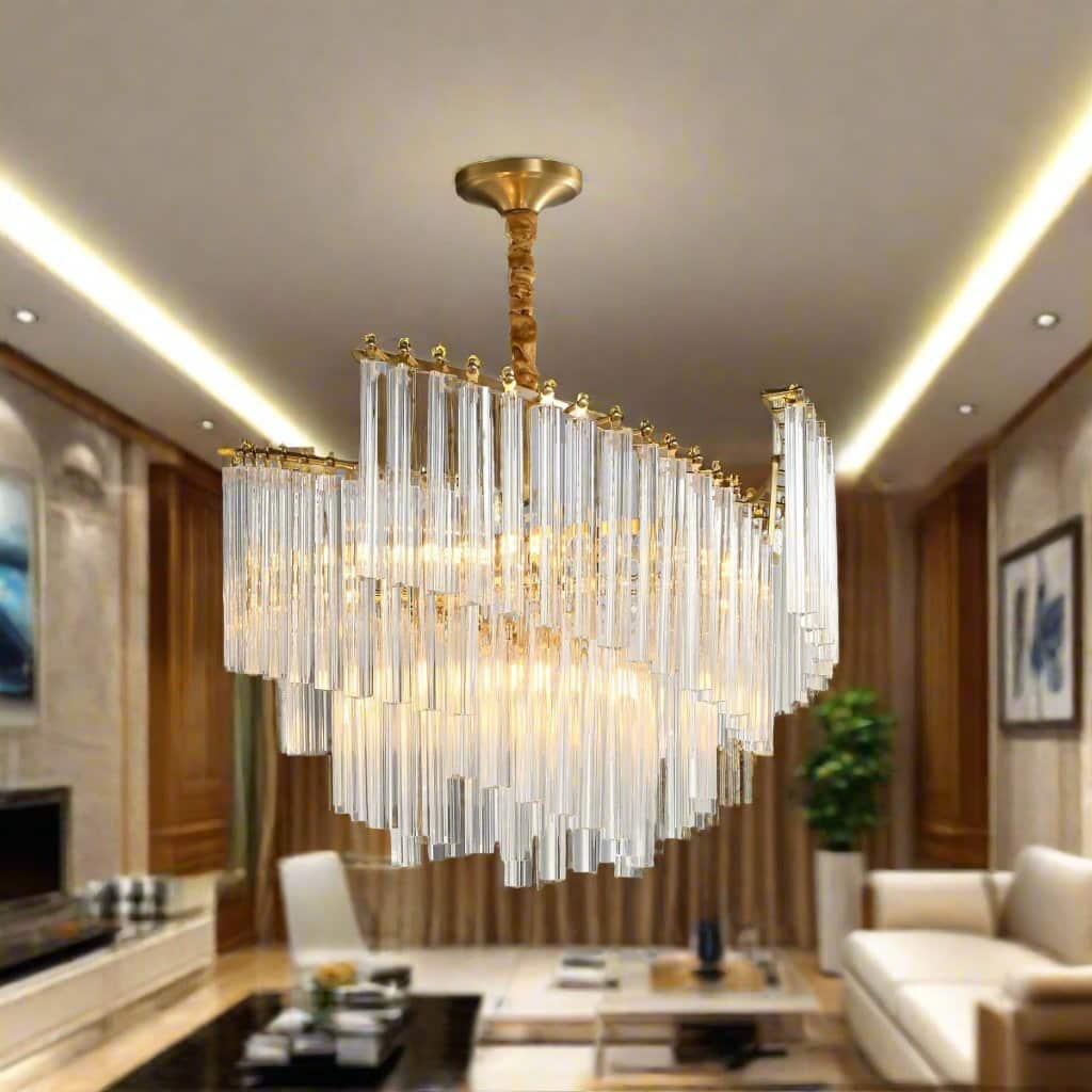 Modern Luxury Spiral Crystal Chandelier (1000mm) — premium lighting product available from DEEN ELECTRIC Rawalpindi