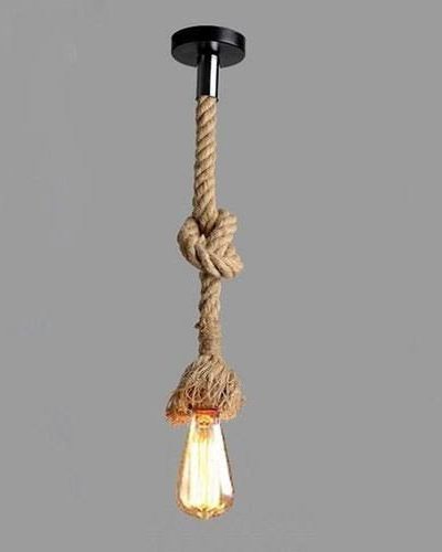 Natural jute rope hanging light(bulb included)