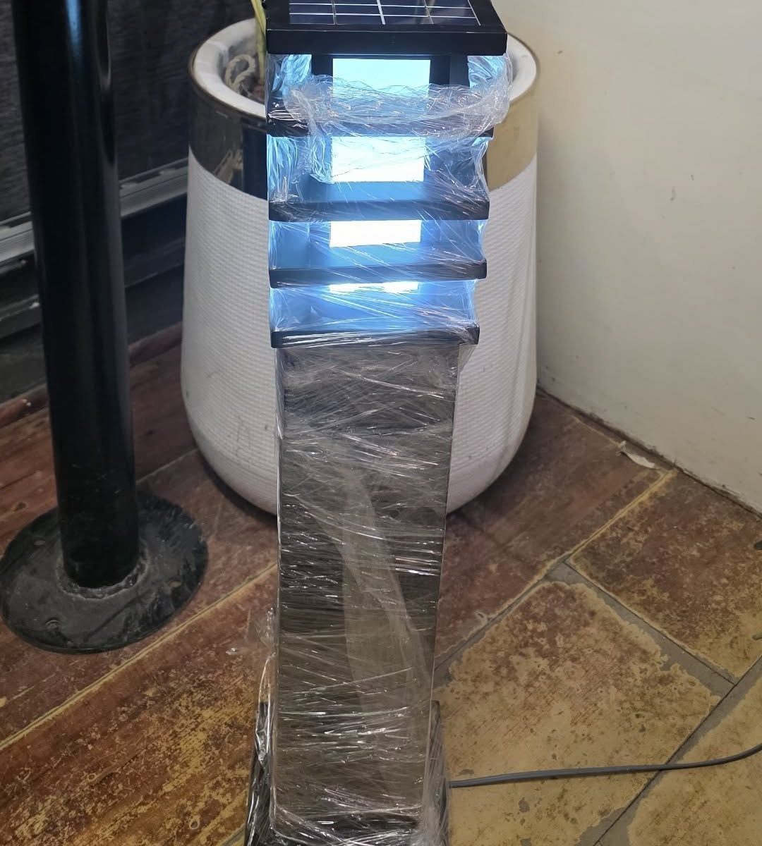 Solar plus electric powered hybrid led bollard light — premium lighting product available from DEEN ELECTRIC Rawalpindi