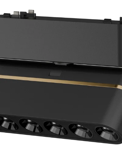 Ultra thin magnetic track rotatable grille light
